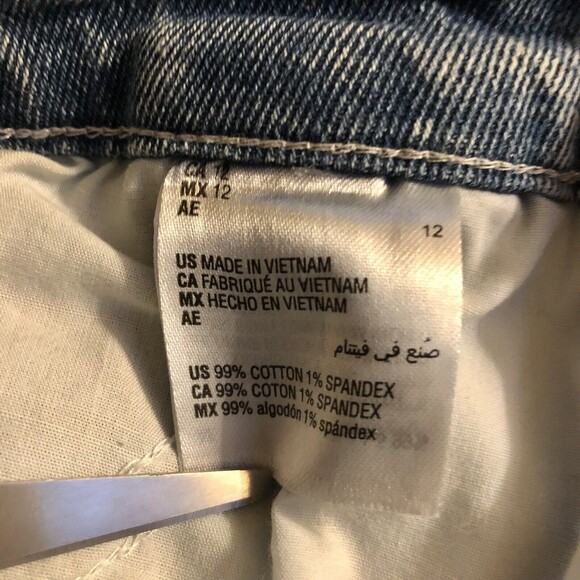 style & co. jeans wide crop size 12 wash blue Demin high rise slimming pockets - Picture 9 of 10